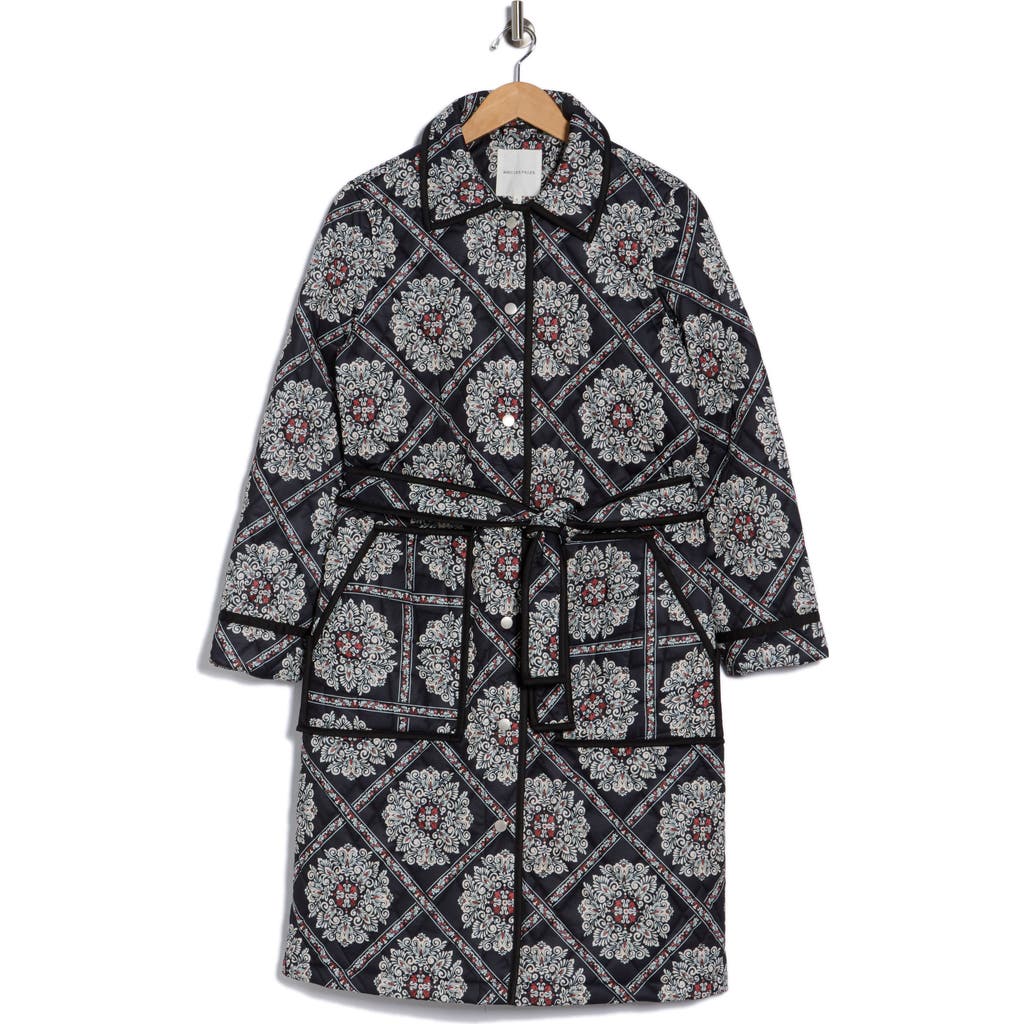 Avec Les Filles Tie Waist Quilted Jacket In Multi