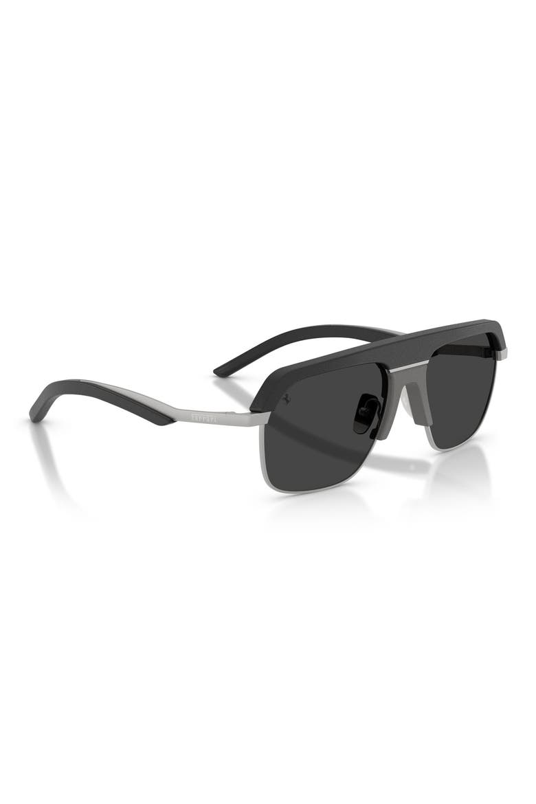 56mm Polarized Pillow Sunglasses, Alternate, color, BLACK / DARK GREY POLAR
