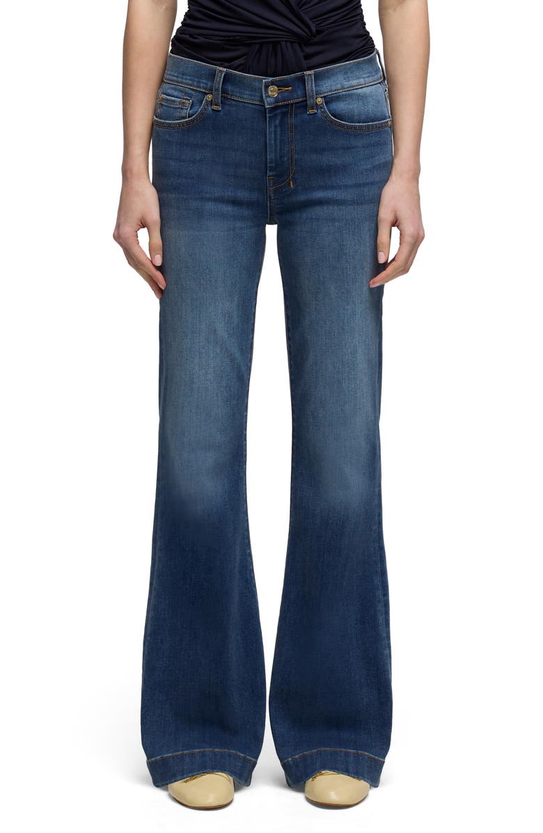 7 For All Mankind Dojo Tailorless Mid Rise Flare Jeans, Main, color, Gale