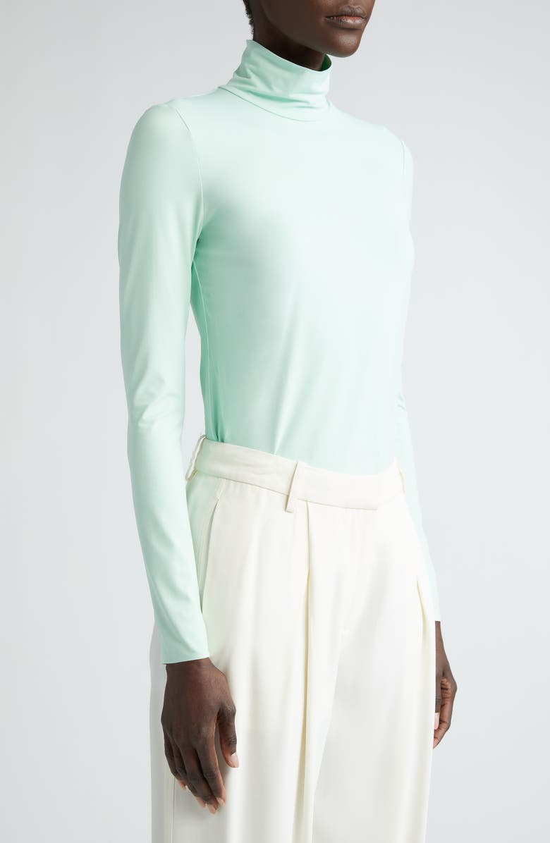 St. John Collection Nuda Jersey Turtleneck Top, Alternate, color, 