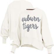 PRESSBOX Women's Pressbox Cream Auburn Tigers Chelsea Oversized Pullover Sweatshirt