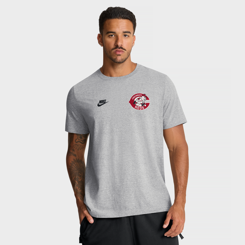 Men's Nike Heather Gray Cincinnati Reds Cooperstown 2-Hit T-Shirt