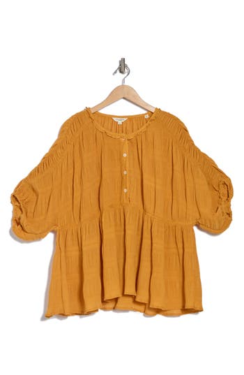 Max Studio Textured Puff Sleeve Top