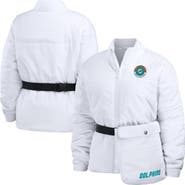 WEAR by Erin Andrews Women's WEAR by Erin Andrews  White Miami Dolphins Packaway Full-Zip Puffer Jacket