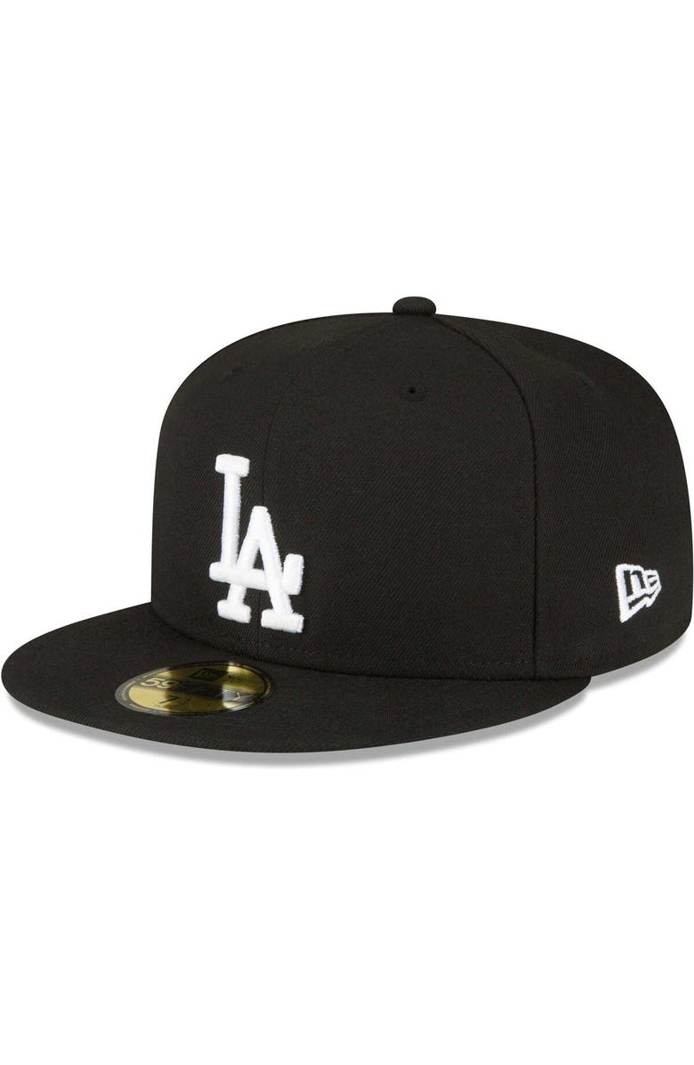 New Era Men's New Era Black Los Angeles Dodgers Sidepatch 59FIFTY Fitted Hat, Alternate, color, 