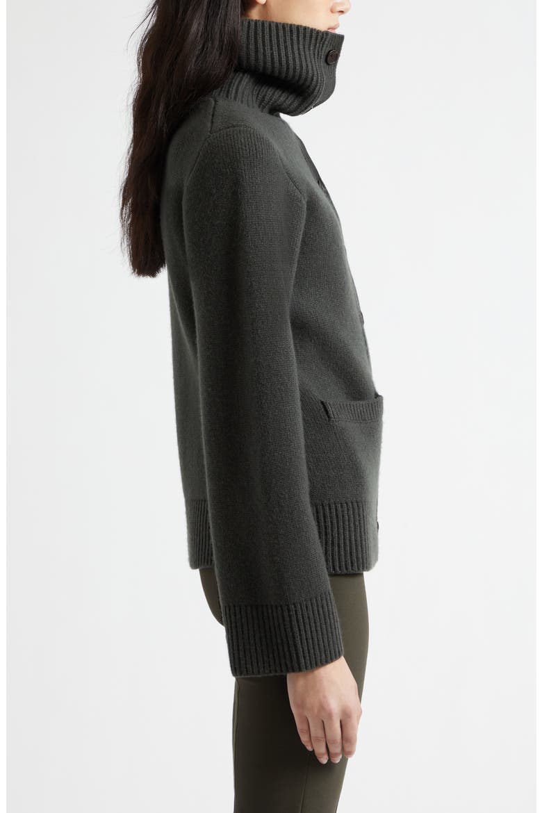 Double Face Wool Blend Turtleneck Cardigan, Alternate, color, DARK THYME