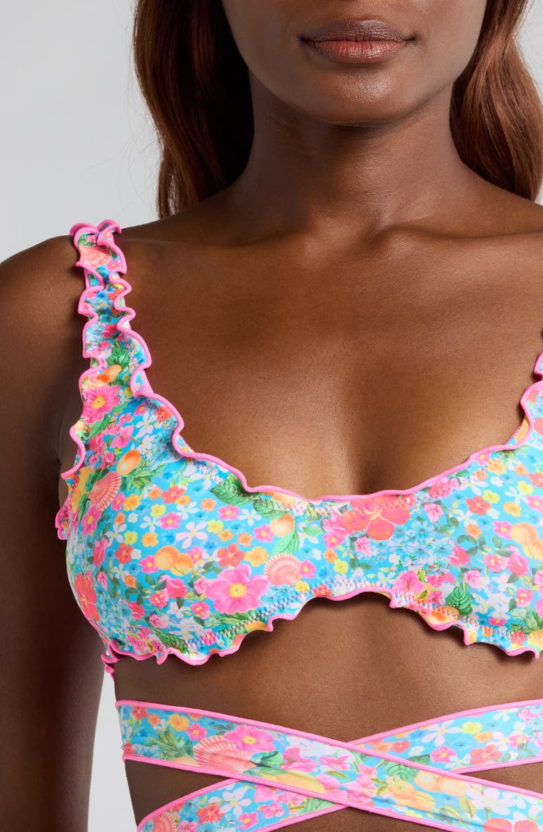 Kulani Kinis Lettuce Trim Bikini Top, Alternate, color,