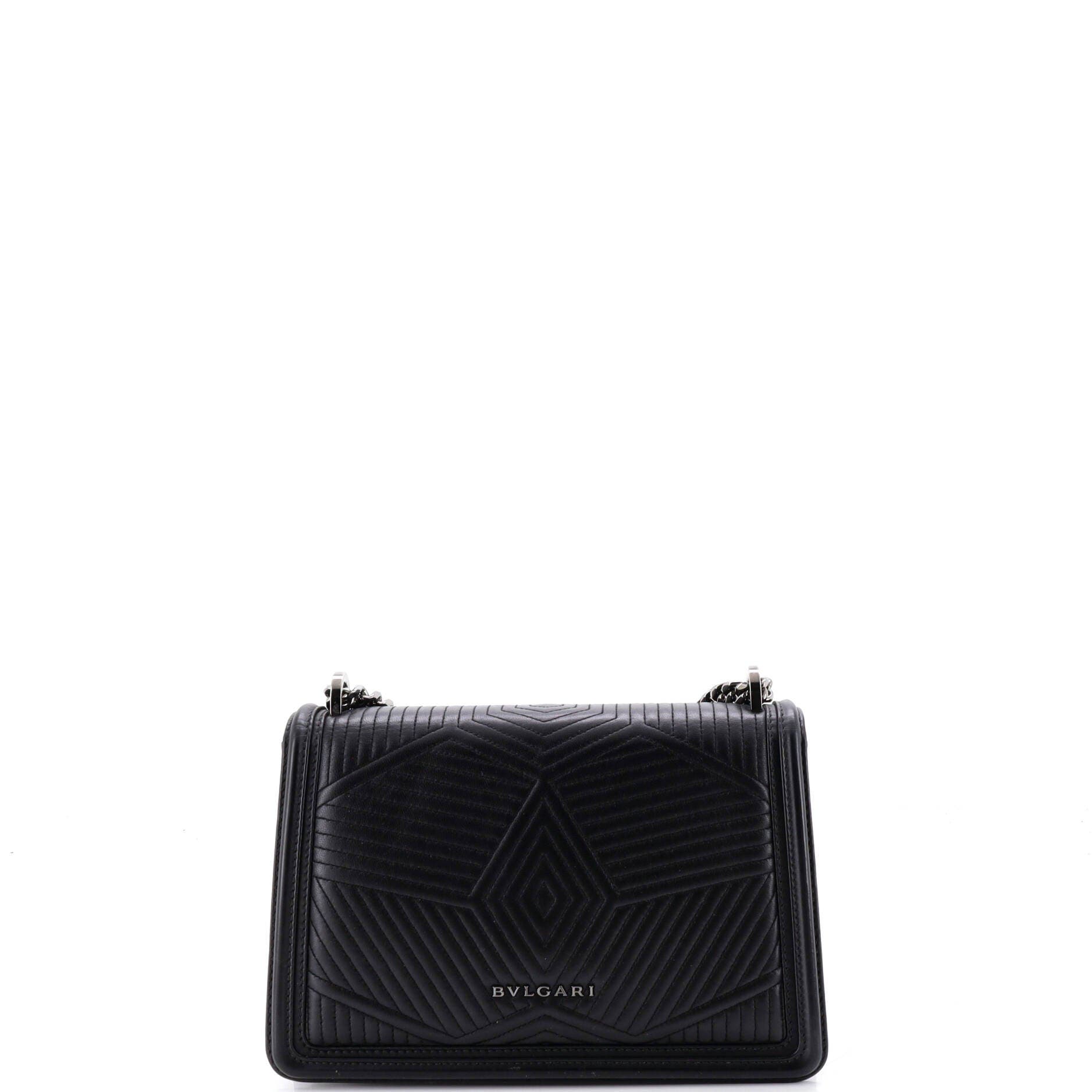 Serpenti Forever Shoulder Bag Quilted Leather Small, Alternate, color, Black