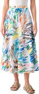 Akris punto Scribble Print Cotton A-Line Skirt