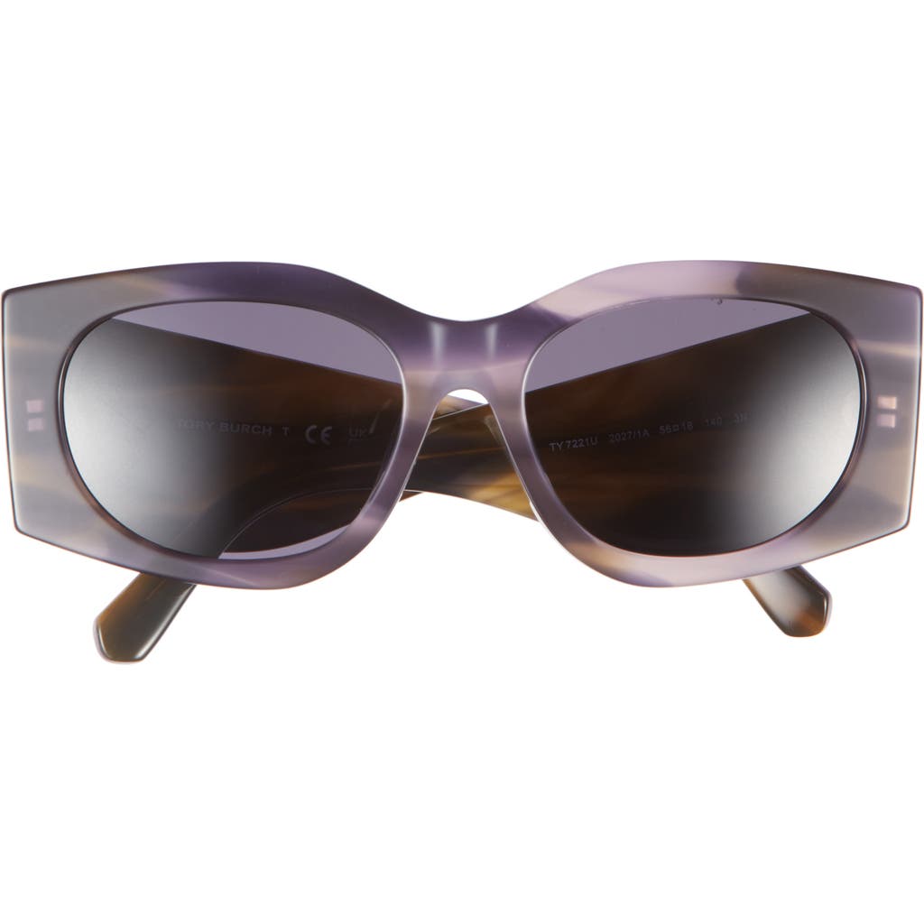 Tory Burch Kira 56mm Rectangular Sunglasses