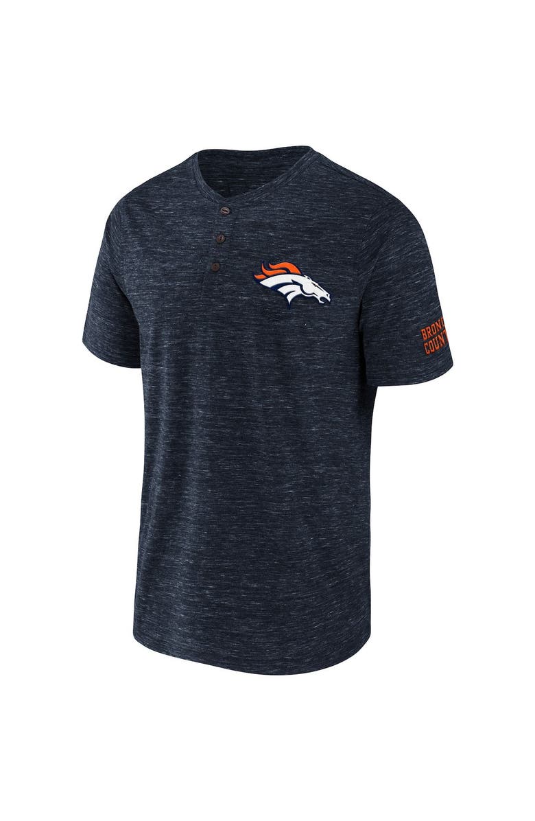 NFL X DARIUS RUCKER Men's NFL x Darius Rucker Collection by Fanatics Navy Denver Broncos Slub Henley T-Shirt, Alternate, color, 