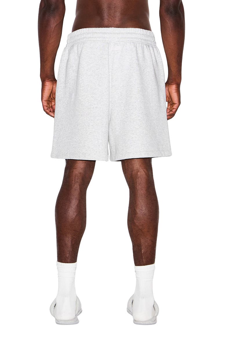 FLEECE LOUNGE RELAXED SHORT, Alternate, color, LIGHT HEATHER GREY