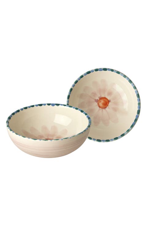 Set of 6 Hand-Painted Ceramic Bowls