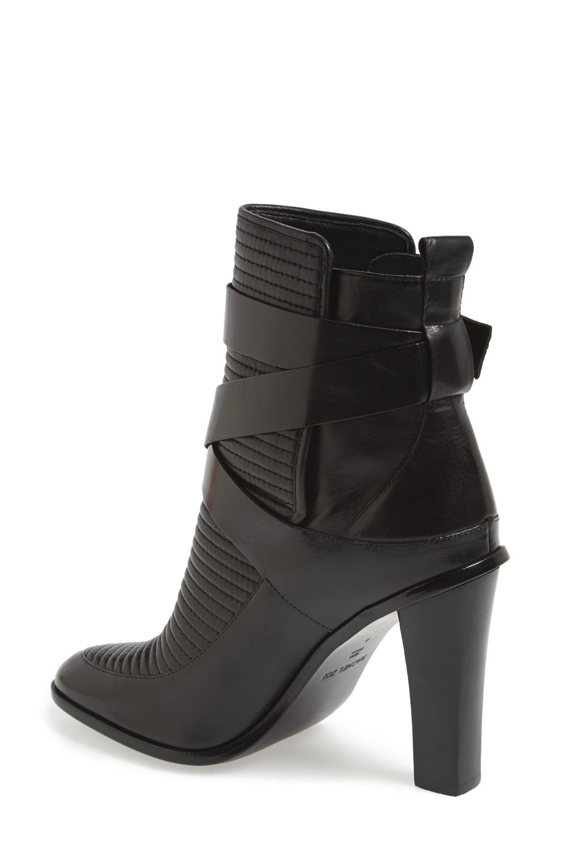'Sanderson' Calfskin Leather Bootie, Alternate, color, BLACK
