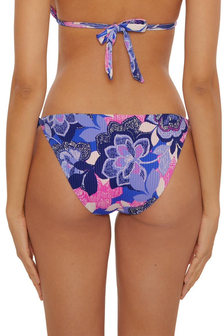 Lanai Tie Side Rib Bikini Bottoms, Alternate, color, BLUE MULTI