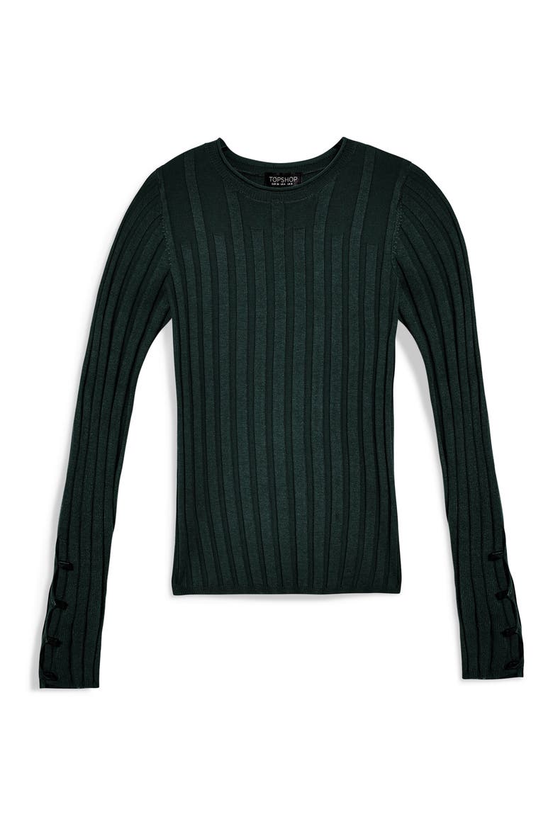 Ribbed Sweater, Alternate, color, FOREST