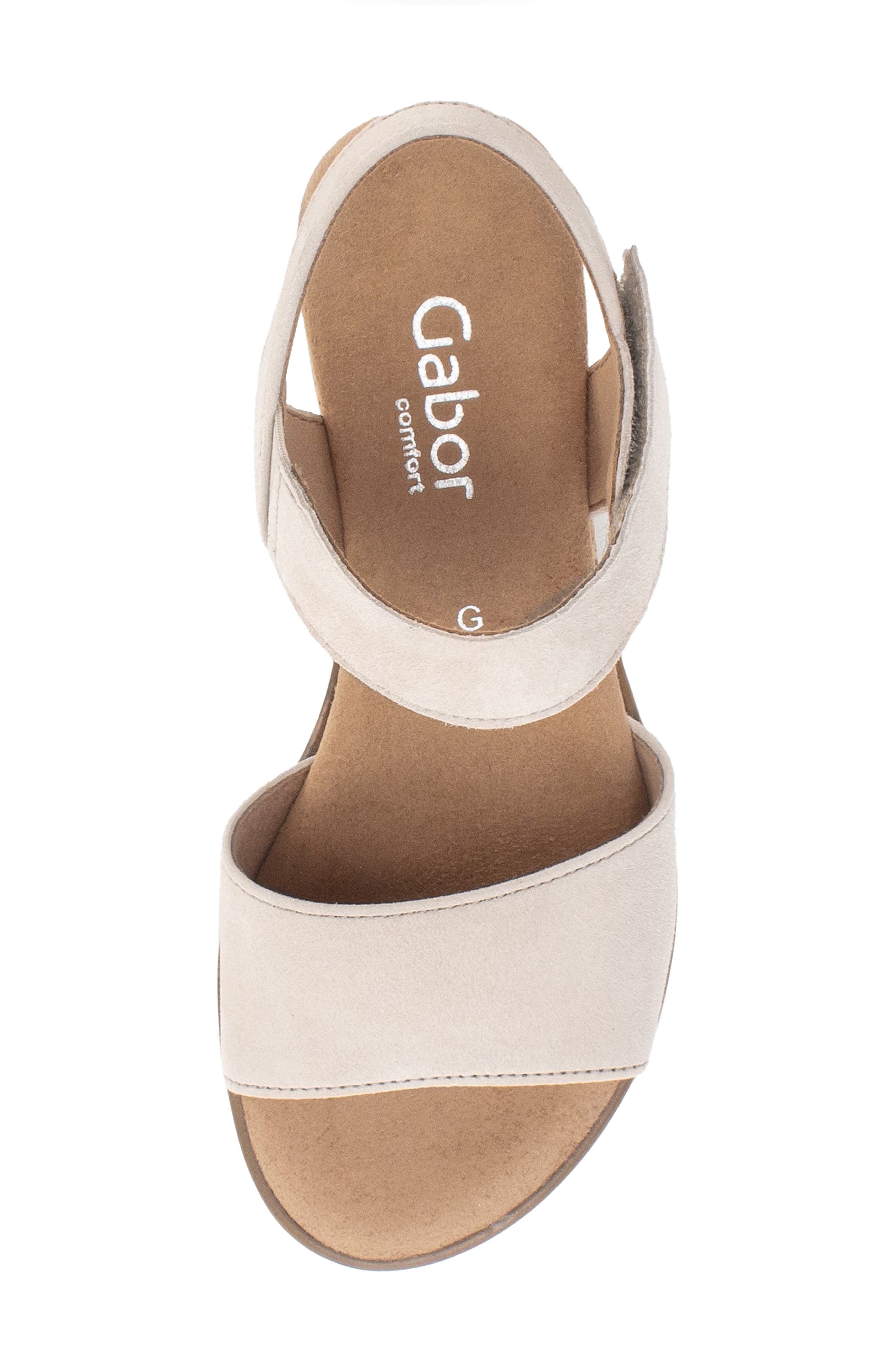 Gabor Cork Wedge Sandal, Alternate, color, Oak