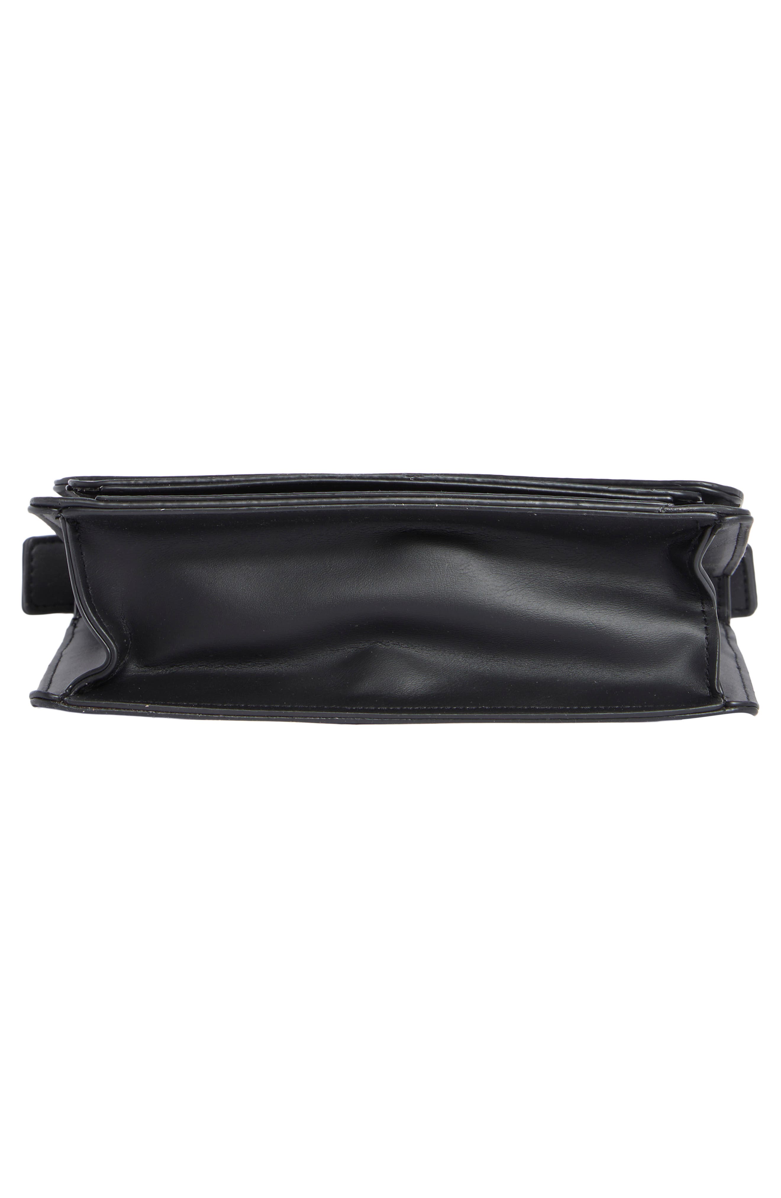 Top Handle Faux Leather Crossbody Bag, Alternate, color, BLACK