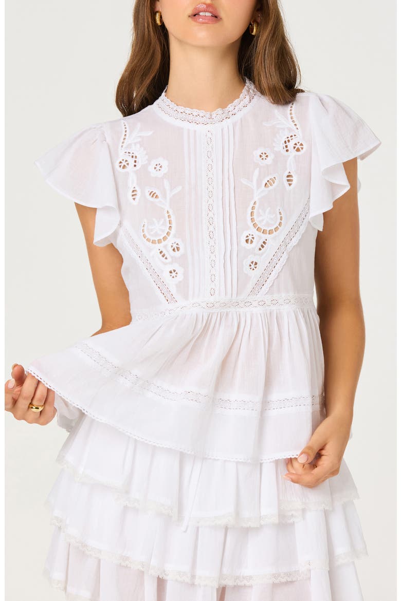 Jenny Peplum Cotton Top, Alternate, color, WHITE