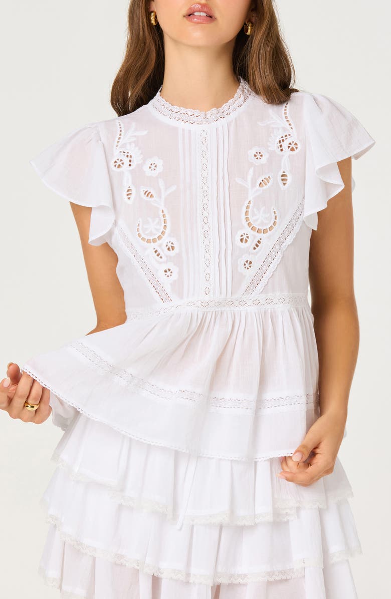 ASTR the Label Jenny Peplum Cotton Top, Alternate, color, White