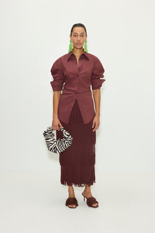 Simonmiller Loch Poplin Button Up In Choco Brown