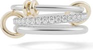 Spinelli Kilcollin Raneth Sterling Silver, 18K Gold & Diamond Pavé Two-Tone Link Ring