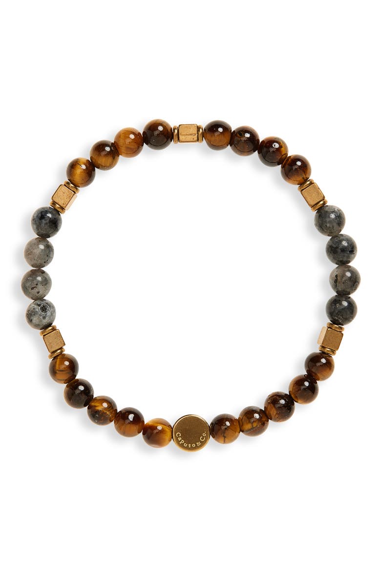 Tiger Eye Beaded Bracelet, Main, color, YELLOW TIGER EYE