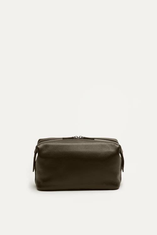 Want Les Essentiels De La Vie Want Les Essentiels Kenyatta Pebble Grained Leather Toiletry Bag In Dark Brown