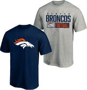 FANATICS Men's Fanatics Heather Gray/Navy Denver Broncos Big & Tall 2-Pack T-Shirt Set
