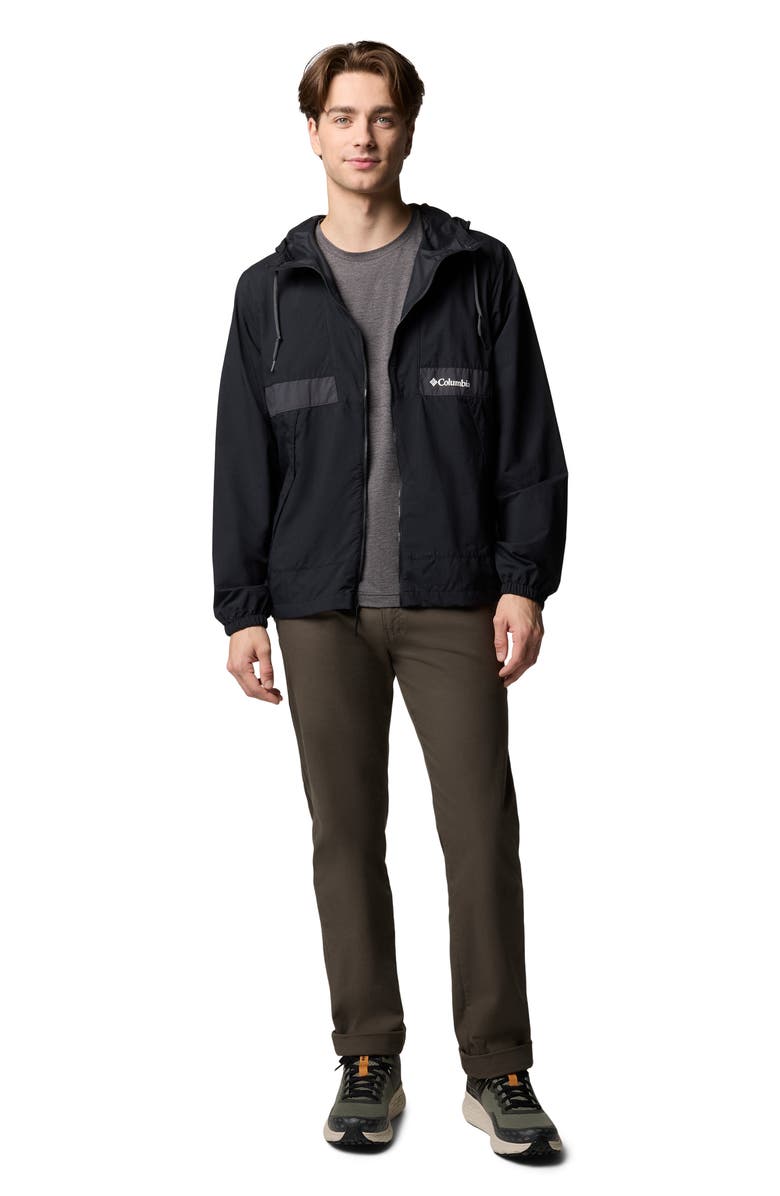 Columbia Spire Valley Water Repellent Windbreaker, Alternate, color, Black/ Shark