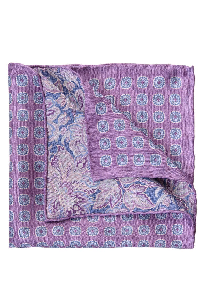 Assisi - Double Sided Silk Pocket Square for Men, Main, color, Lavender