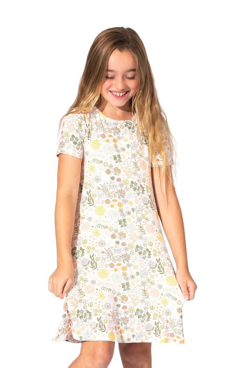 Kids' Fall Floral Short Sleeve Dress, Alternate, color, Fall Floral