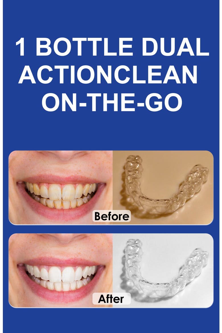 2-in-1 Aligner Cleaner & Whitening Foam, Alternate, color, White