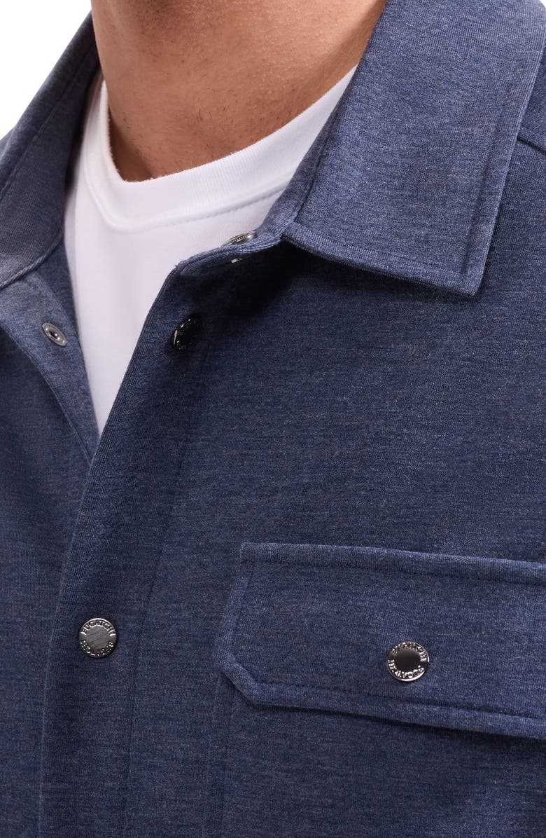 Bugatchi Soft Touch Snap-Up Shirt, Alternate, color, Navy