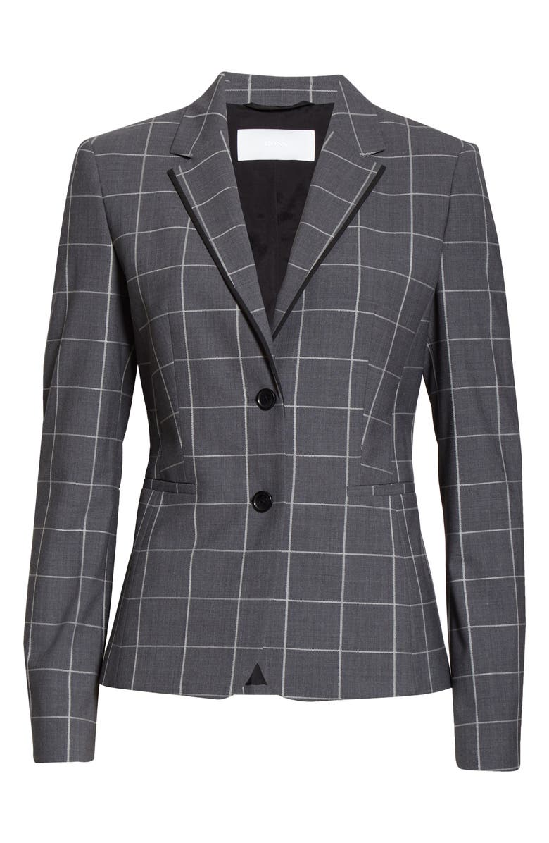 BOSS Julea Windowpane Check Jacket, Alternate, color, 