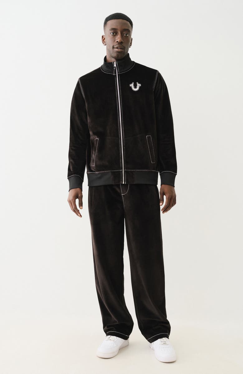 True Religion Big T Mock Neck Zip Bomber Jacket, Alternate, color, 