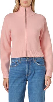 English Factory Knit Crop Zip Jacket