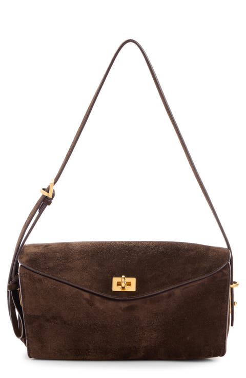 Medium Paris VII Suede Shoulder Bag