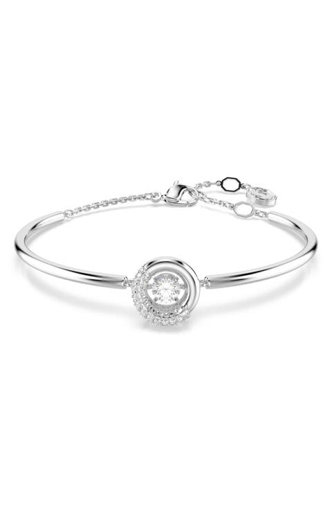 Dextera Dancing Crystal Charm Bangle Bracelet