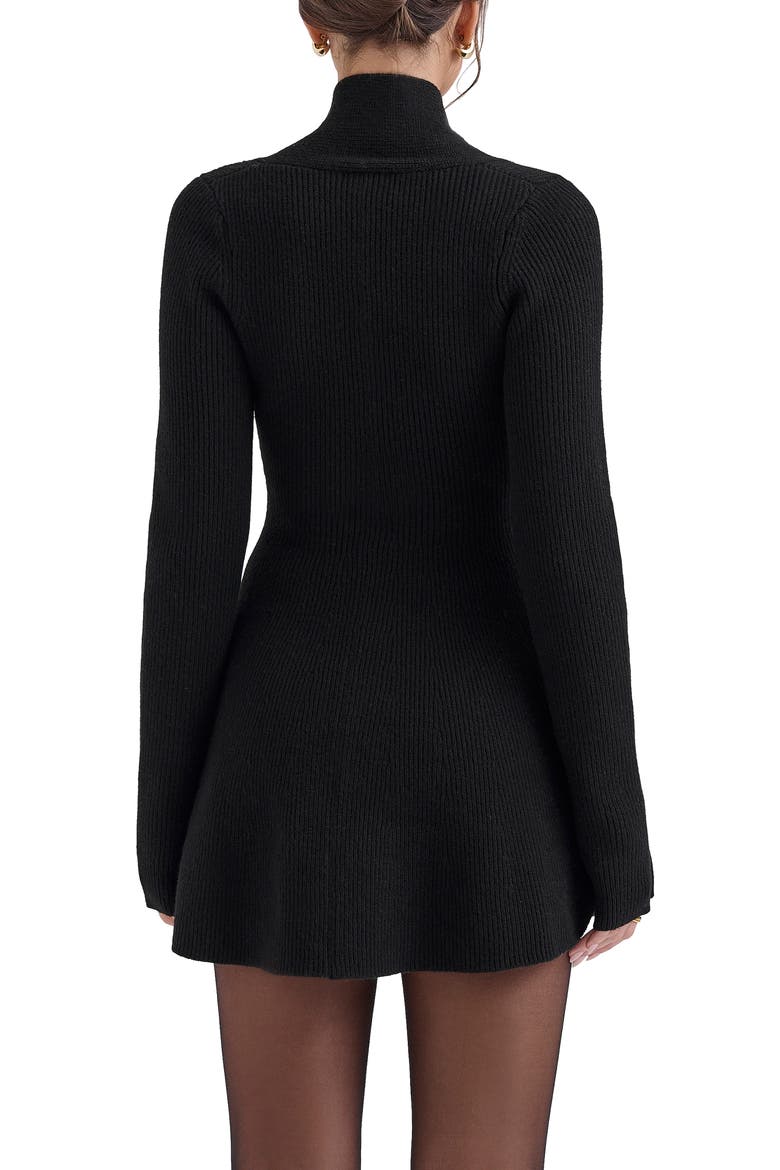 Aubrey Wool Blend Peplum Cardigan, Alternate, color, BLACK