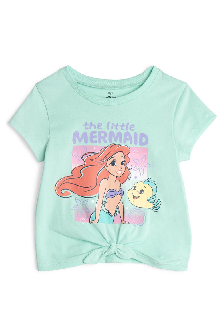 The Little Mermaid Princess Ariel 2-Piece Short Sleeve Tee and Gauze Shorts Set, Alternate, color, Mint Multi Ariel