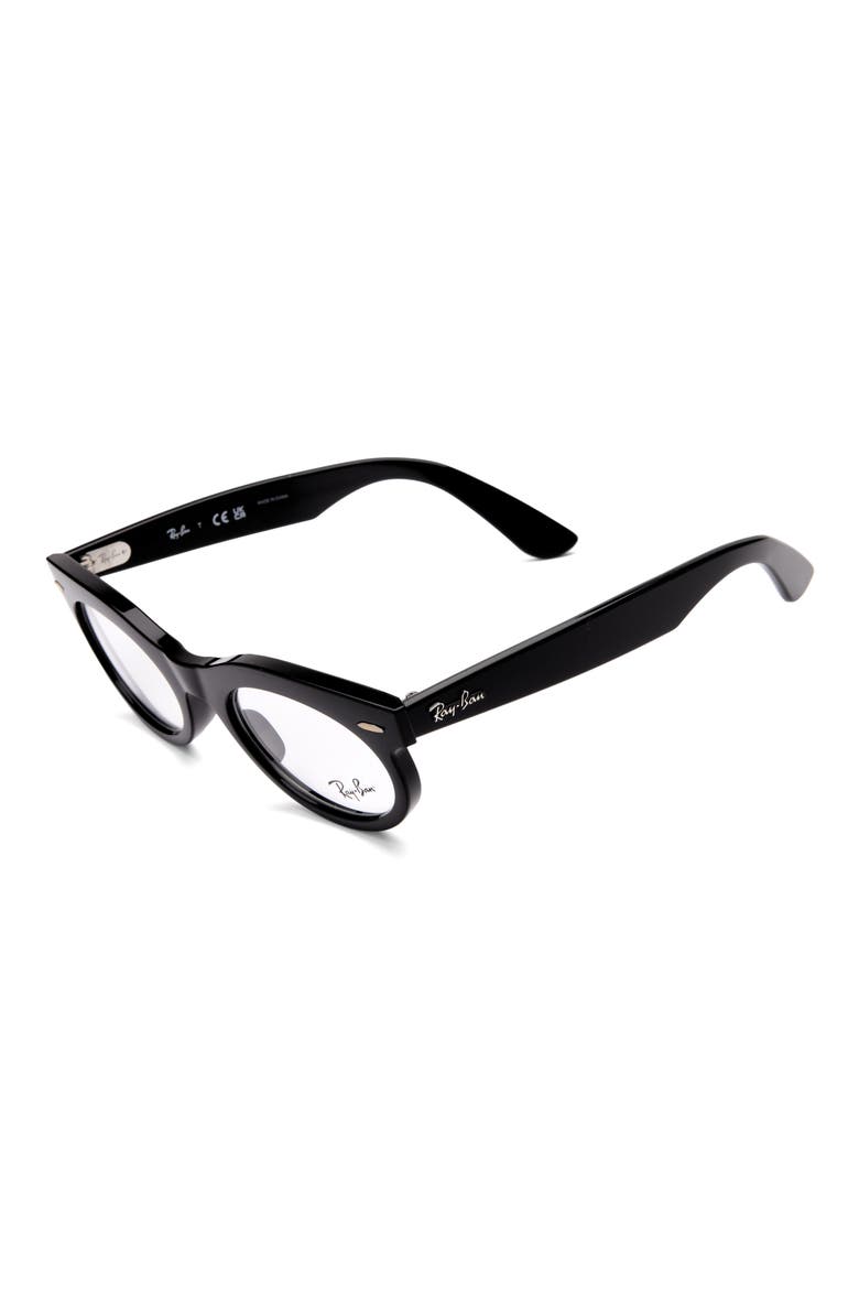 50mm Oval Optical Glasses, Alternate, color, BLACK