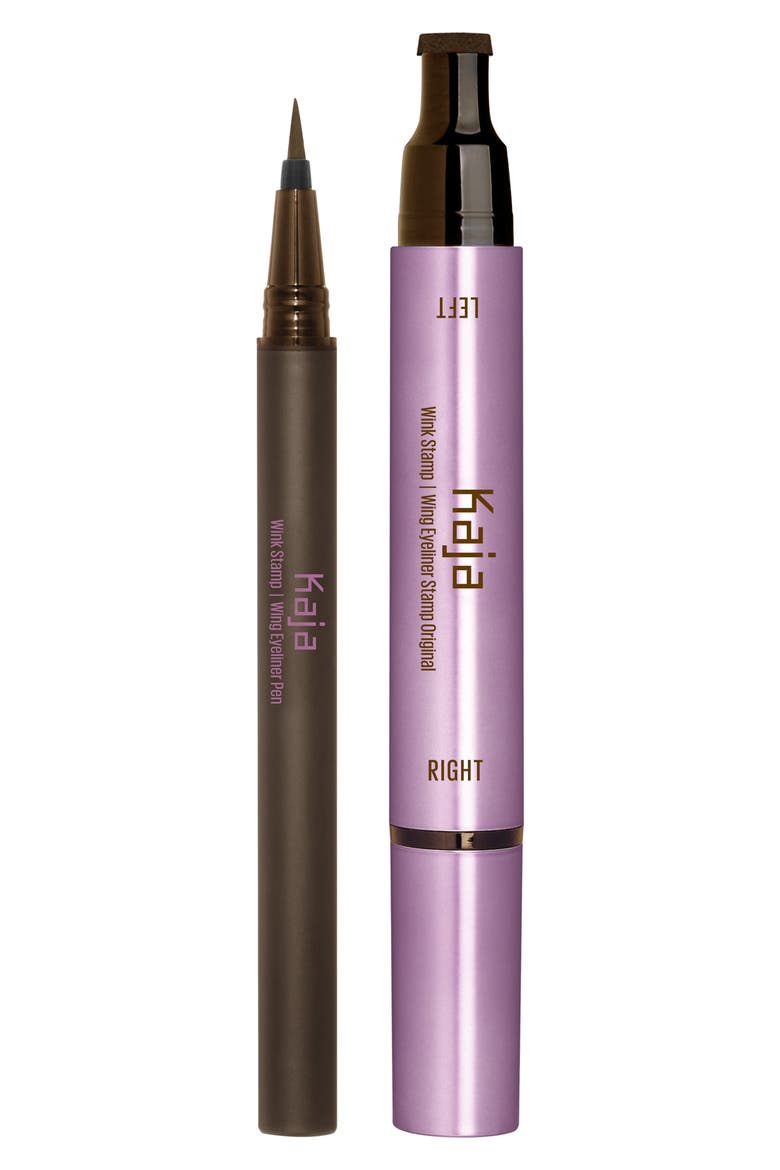 Wink Stamp Waterproof Wing Eyeliner Stamp & Pen, Main, color, DARK BROWN