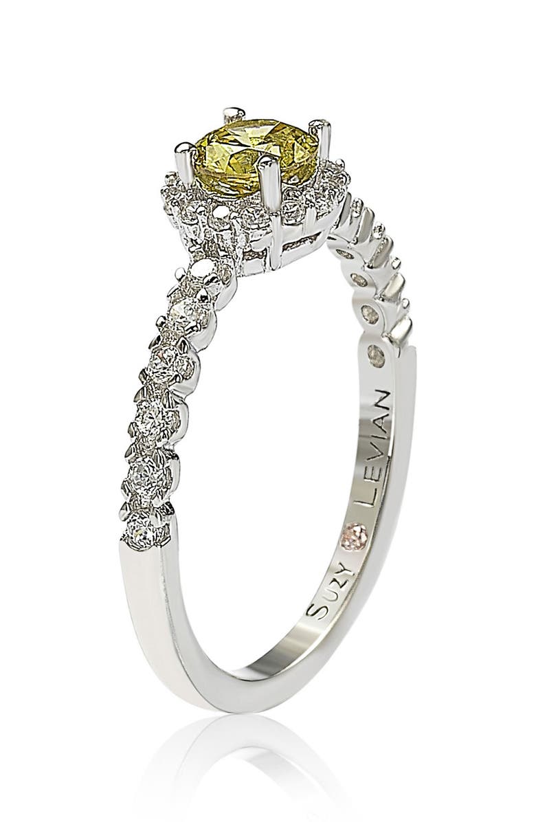 SUZY LEVIAN DIAMONDS Sterling Silver Yellow Sapphire & Lab Grown White Sapphire Ring, Alternate, color, Yellow/ Silver