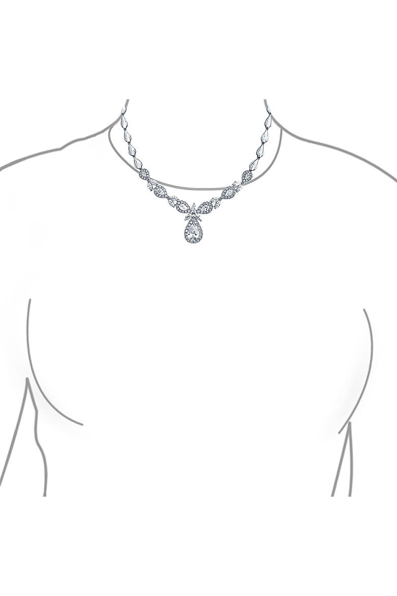 Bridal Pave CZ Teardrop Necklace & Earrings Set, Alternate, color, GREY