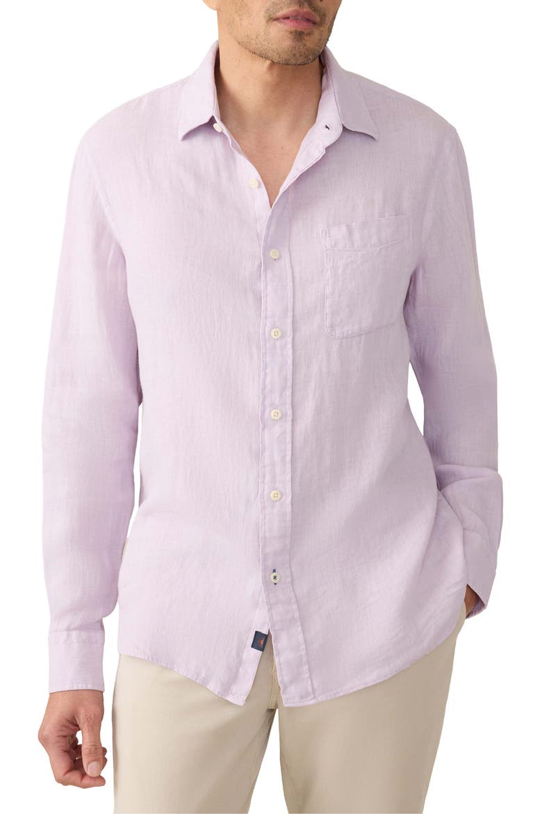Laguna Linen Button-Up Shirt, Main, color, WISTERIA