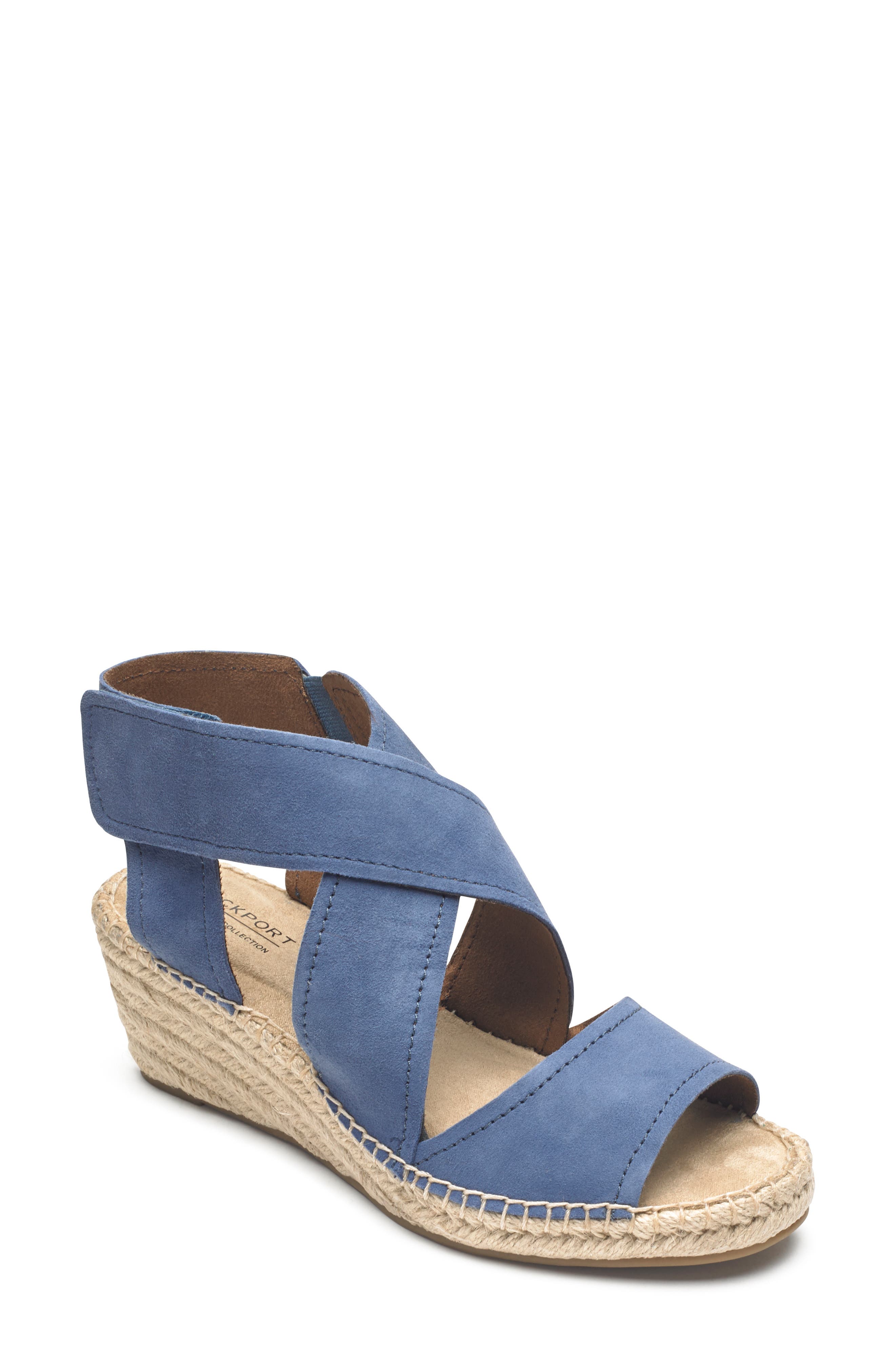 Kairi Wedge Sandal, Main, color, BLUE SUEDE