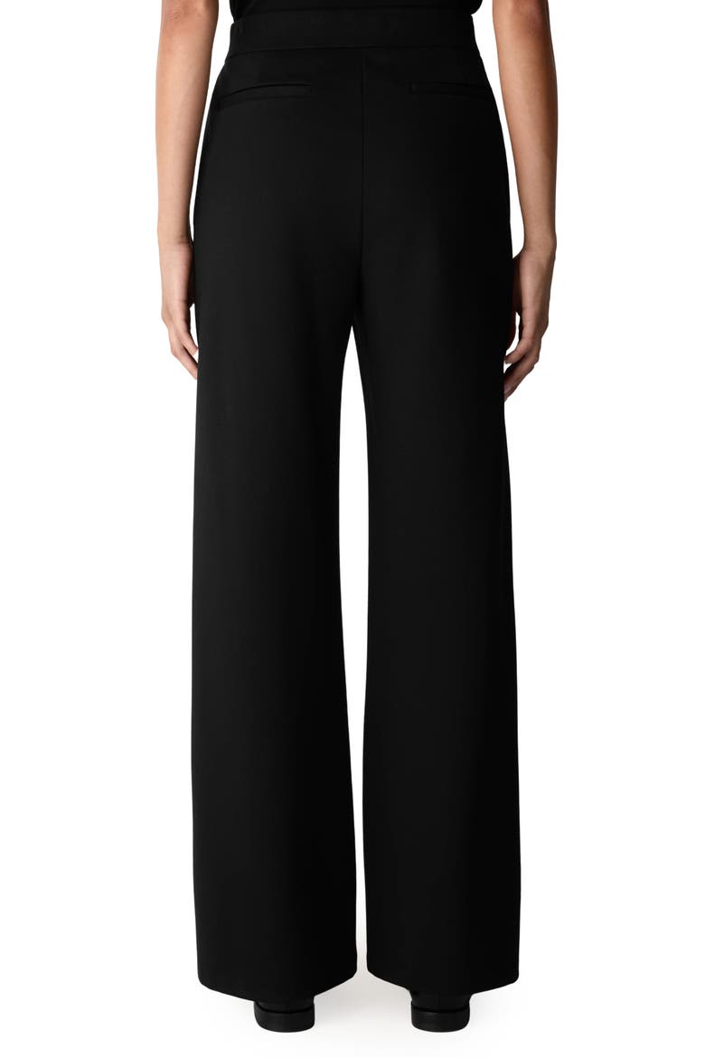 Pintuck Wide Leg Pants, Alternate, color, BLACK
