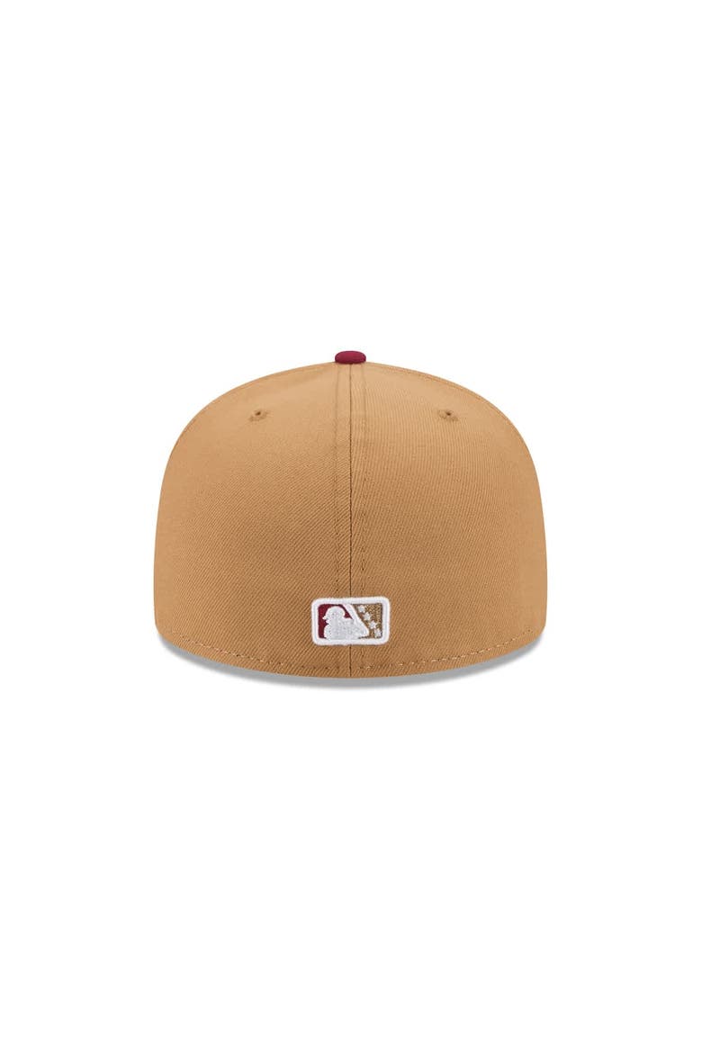 Men's New Era  Light Beige Montgomery Biscuits Theme Nights 59FIFTY Fitted Hat, Alternate, color, Light Beige