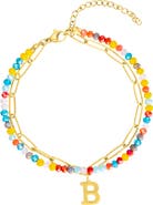 Adornia Initial Water Resistant Layered Bracelet
